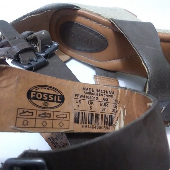 Fossil Platform Gladiator Wedge Espadrilles - Picture 11 of 12